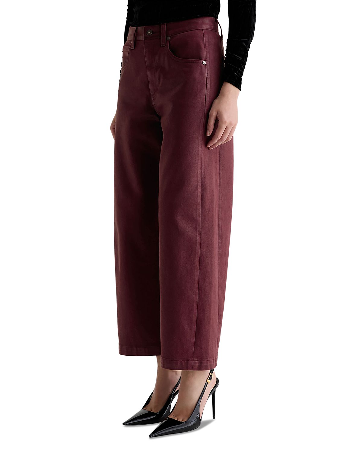 Ag Hattie Coated High Rise Crop Barrel Jeans