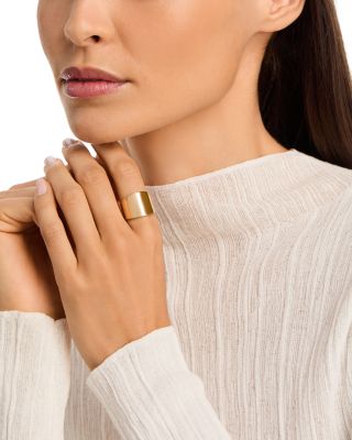 Cigar Band Ring in 14K Yellow Gold