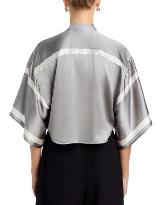 Dru Silk Mandarin Collar Blouse