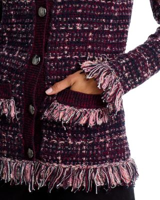 Kastoria Fringe Trim Cardigan Sweater