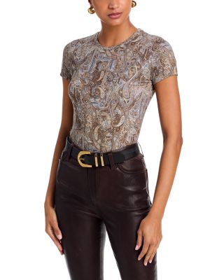 Ressi Ditsy Paisley Print Crewneck Tee