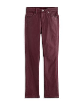 Mari Coated Mid Rise Slim Jeans in Winery