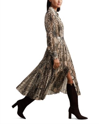 Annika Snake Print Midi Dress