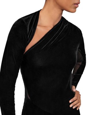 Kass Sheer Panelled Velvet Midi Dress