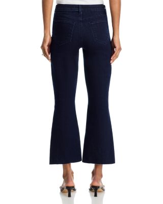 Kendra Mid Rise Cropped Flare Jeans in Black Ink