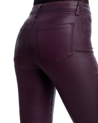 Marguerite High Rise Coated Skinny Jeans in Dark Malbec
