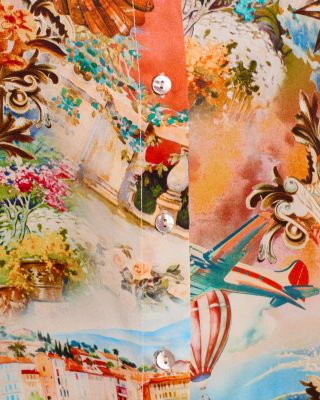 Tyler Silk Printed Split Neck Blouse