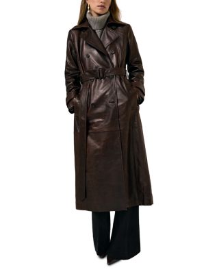 Hattie Leather Trench Coat
