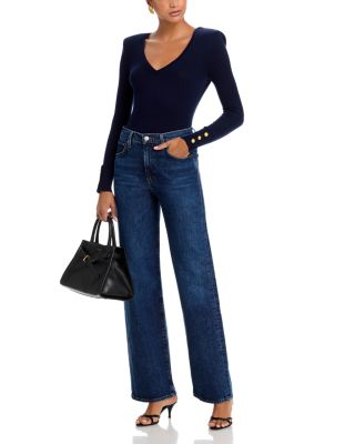 Kolie Double V Neck Chain Back Top