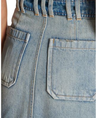 Denim Skirt with Pockets