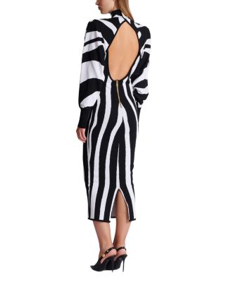  Long Knit Dress with Zebra Intarsia