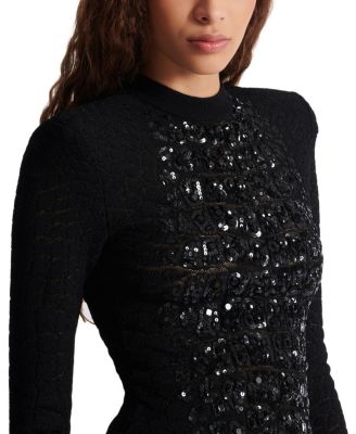  Short Sequin Dress in Crocodile Knit
