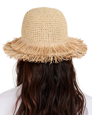 Joni Fringed Crochet Packable Bucket Hat