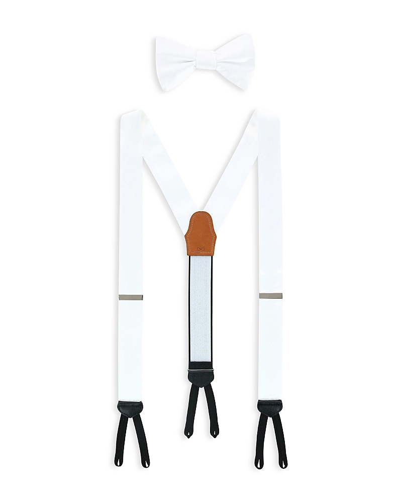 Trafalgar Brace & Bow Tie Set In White