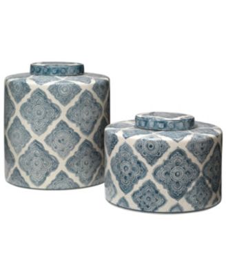 Oran Ceramic Decorative Canisters, Set of 2