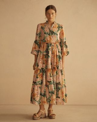 IBISCO Button Through Tiered Maxi Dress