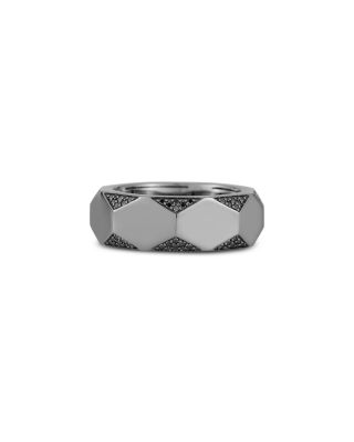 Men's 18K Black Gold Quentin Black Diamond Pav&eacute; Hexagon Band
