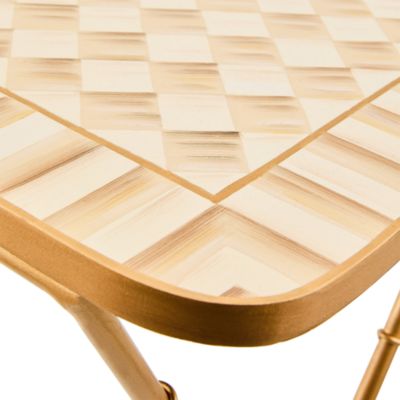 Mocha Check Cocktail Trays, Set of 4