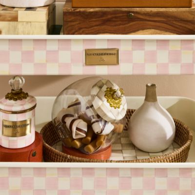 Rosy Check 3 Tier Kitchen Cart