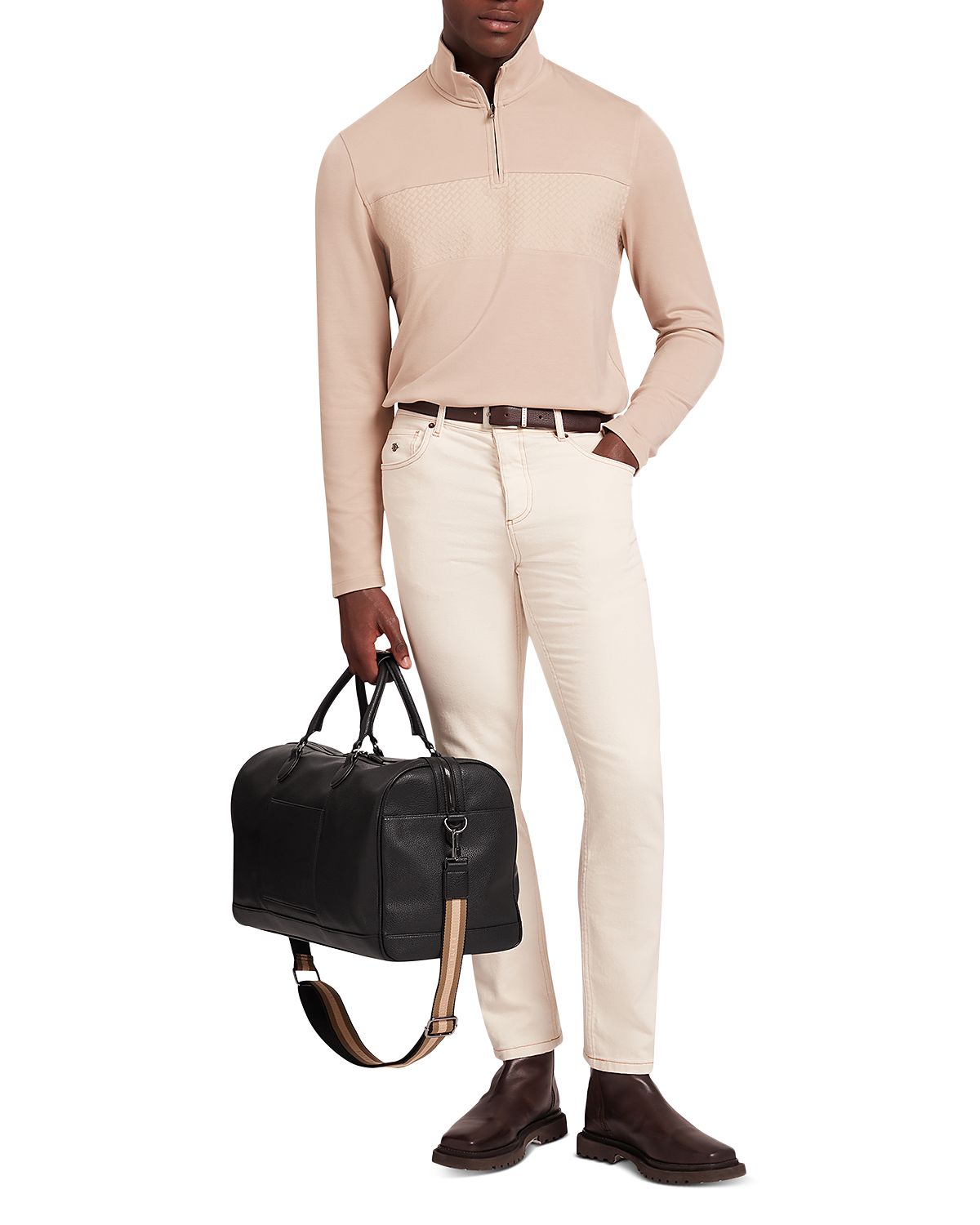 Ted Baker Simonea Textured Panel Half Zip Sweatshirt