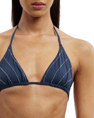 Zoya Embellished Tie Bikini Top