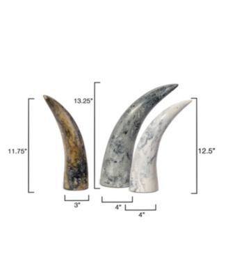 Variegated Horn Decorative Objects, Set of 3
