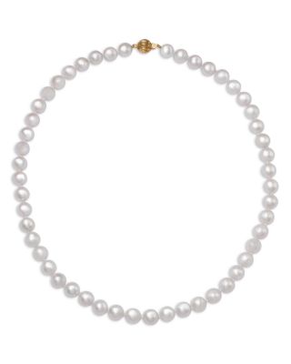Cultured Akoya Pearl Necklace in 14K Yellow Gold, 18"