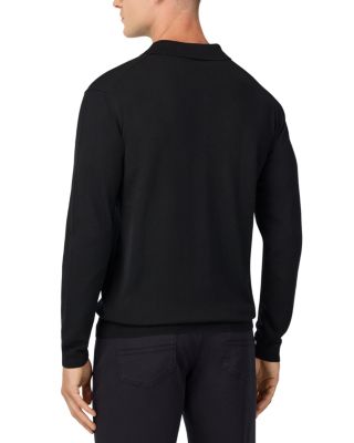 Extrafine Merino Wool Long Sleeve Knitted Polo Shirt