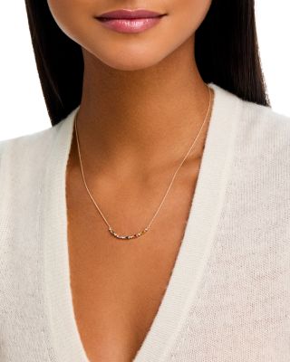 Multi Sapphire & Diamond Necklace in 14K Yellow Gold, 18"