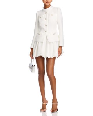 Boucl&eacute; Collared Mini Dress