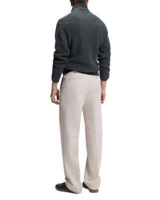 Hilustre Ribbed Zip Front Sweater