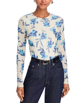 Yana Printed Mesh Long Sleeve Tee