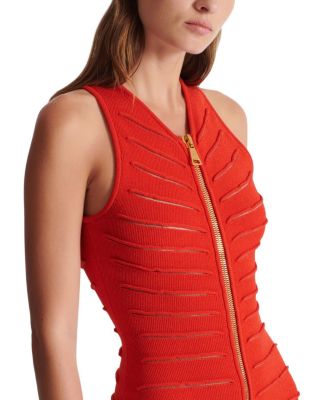  Long Sleeveless Dress in Crocodile Knit