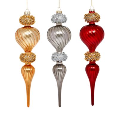 Sparkling Finial Ornaments, Set of 6