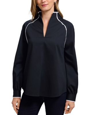 Daphne Long Sleeve Matte Sateen Popover Shirt