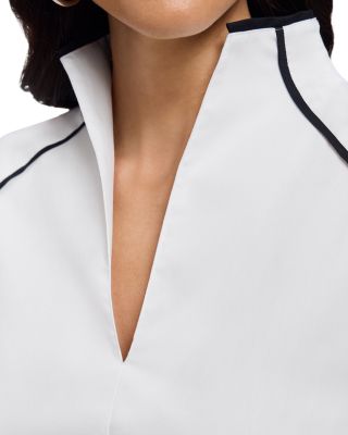 Daphne Long Sleeve Matte Sateen Popover Shirt