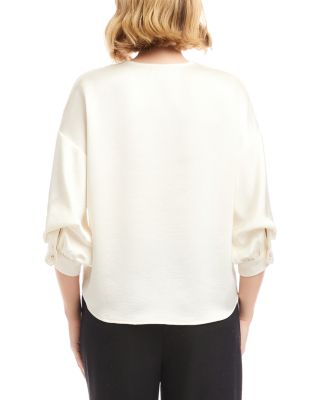 Lantern Sleeve Satin Shirt