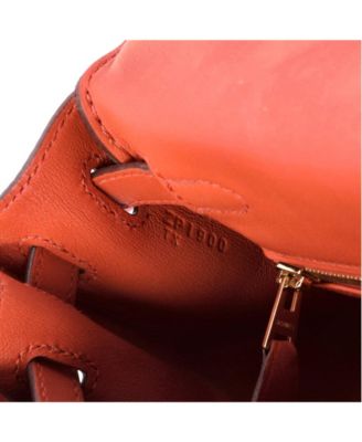  Kelly 25 Handbag Orange Swift with Gold Hardware
