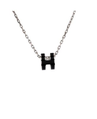  Mini Pop H Pendant Chain Necklace Metal and Enamel