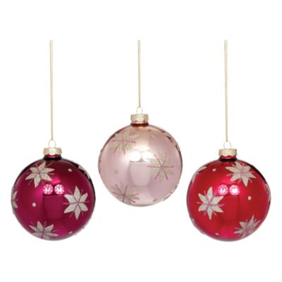 Glass Glitter Star Ornaments, Set of 12