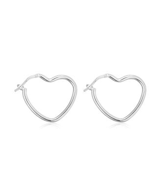  Sterling Silver Sweetheart Hoops
