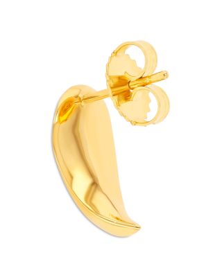 Golden Curved Claw Stud Earrings in 18K Yellow Gold