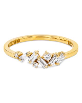 18K Yellow Gold Frenzy Diamond Cluster Ring 