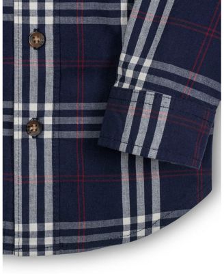 Boys&#39; Organic Stretch Poplin Long Sleeve Button Down Shirt - Big Kid