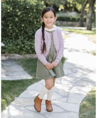  Girls' Organic Corduroy Button Front Jumper - Little Kid, Big Kid