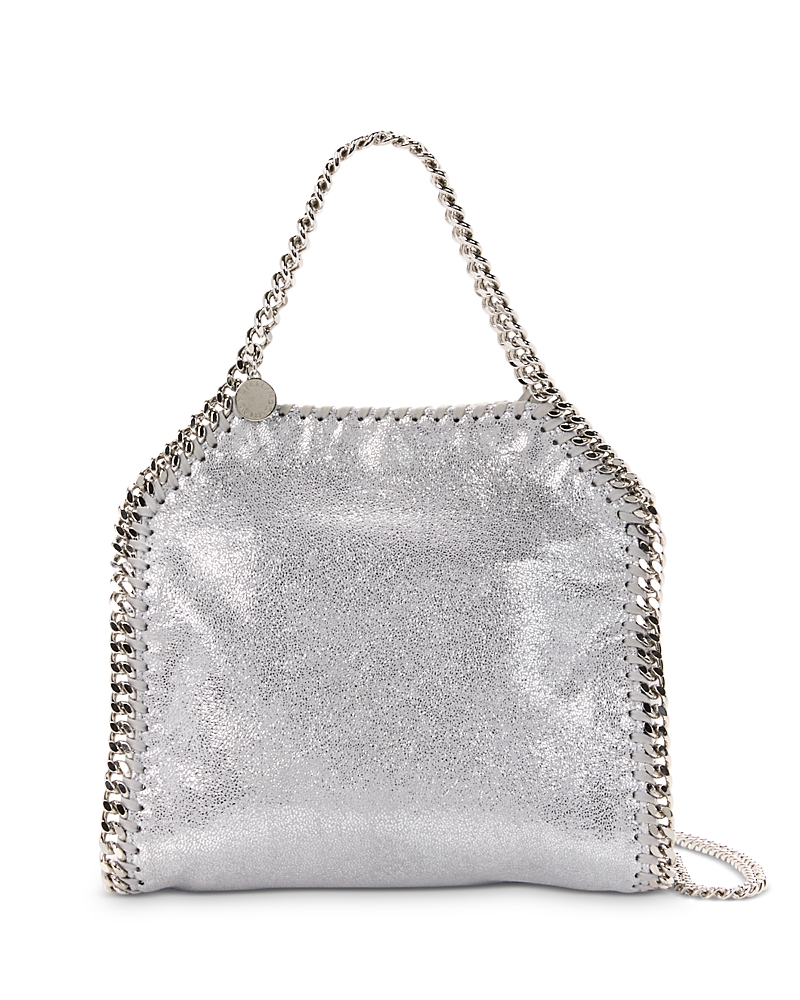 Stella Mccartney Falabella Metallic Mini Tote In Silver