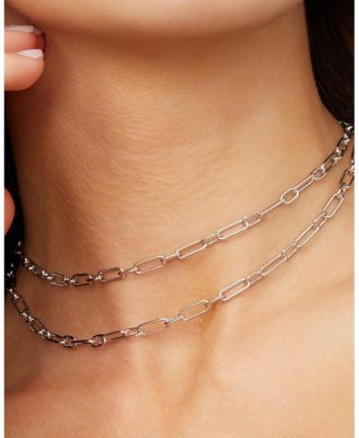  Sterling Silver Rhythm Link Necklace