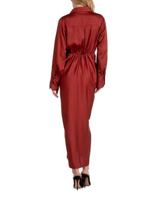 Long Sleeve Wrap Maxi Dress