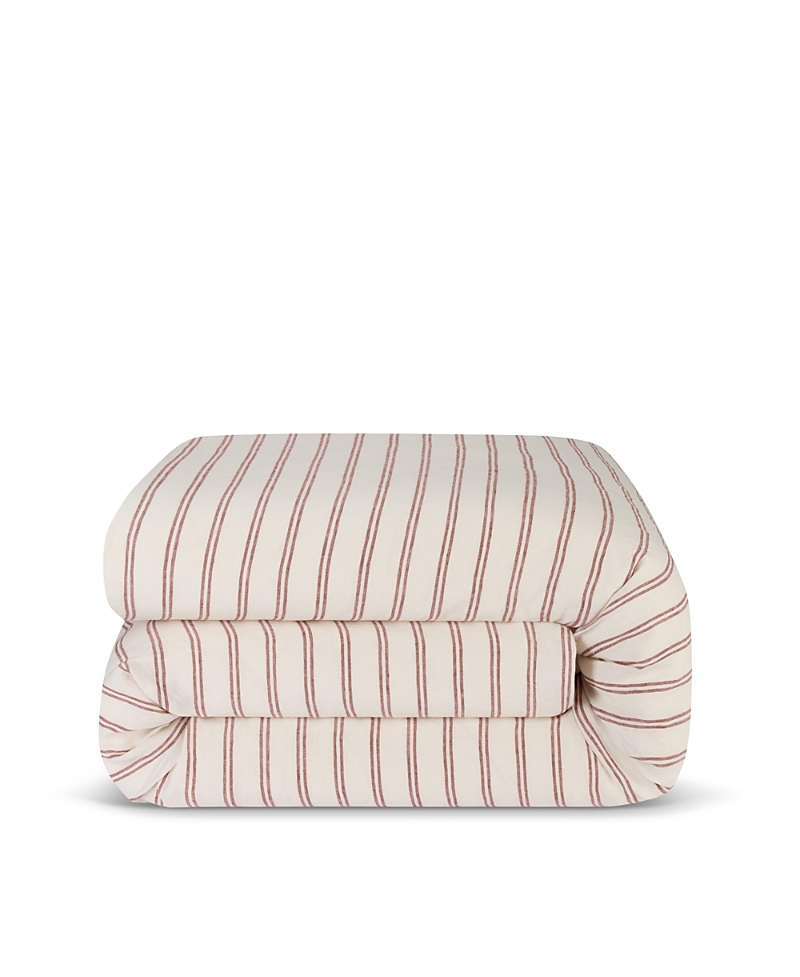 Piglet In Bed Kemptown Stripe Linen Duvet Cover, Twin In Pink