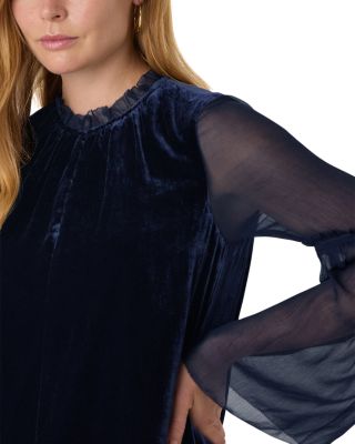Velvet Sheer Sleeve Dress